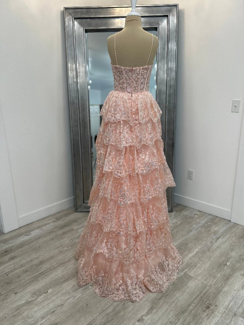 Jovani 38144 Blush Lace Ball Gown – Size 4 – Romantic Couture Prom/Pageant Dress - Picture 3 of 7